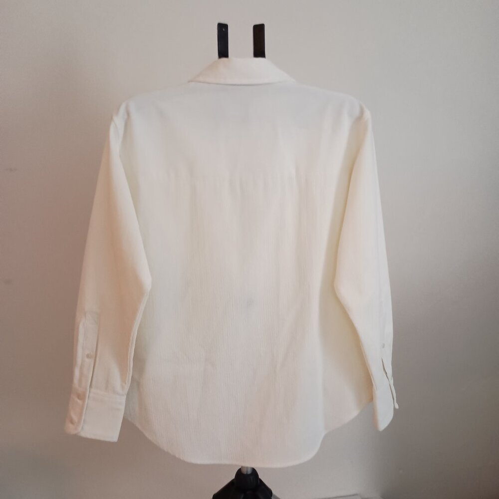 Zara Off White Corduroy Shirt Women’s M Cottagecore - Picture 14 of 15